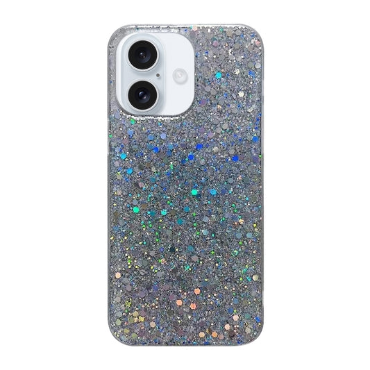 For iPhone 16 Plus Glitter Sequins Epoxy TPU Phone Case(Silver) - iPhone 16 Plus Cases by buy2fix | Online Shopping UK | buy2fix