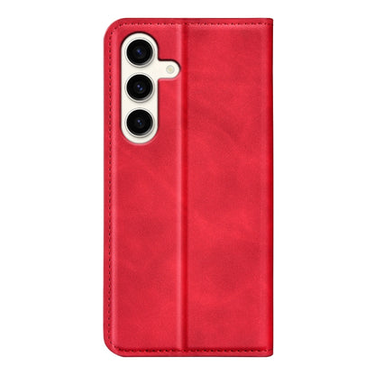 For Samsung Galaxy S24+ 5G Retro-skin Magnetic Suction Leather Phone Case(Red) - Galaxy S24+ 5G Cases by buy2fix | Online Shopping UK | buy2fix