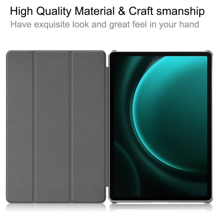 For Samsung Galaxy Tab S9 FE+ 12.4 JUNSUNMAY Custer Painted 3-Fold Stand Leather Smart Tablet Case(Big Eye) - Galaxy Tab S9 FE+ by JUNSUNMAY | Online Shopping UK | buy2fix