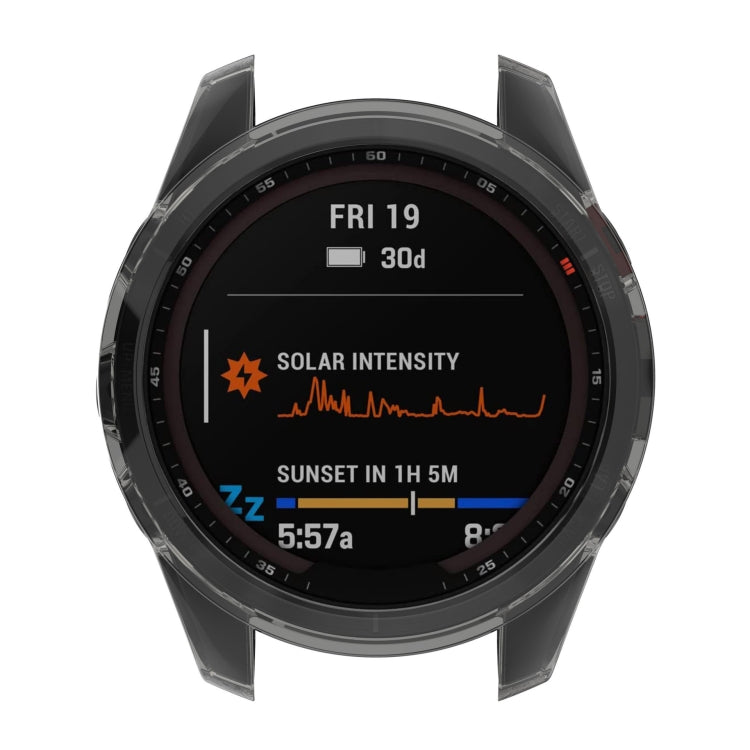 For Garmin Fenix 7 Pro Half-Package TPU Watch Protective Case(Transparent Orange) - Watch Cases by buy2fix | Online Shopping UK | buy2fix