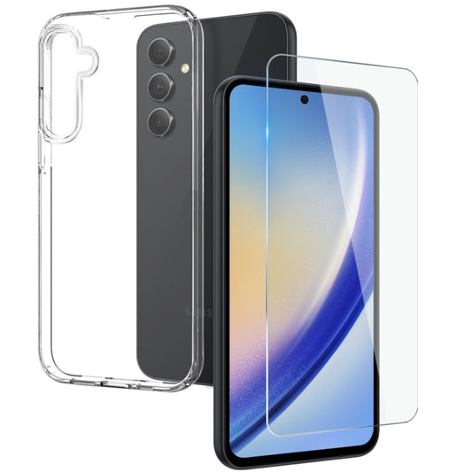 For Samsung Galaxy A55 5G NORTHJO Transparent TPU Phone Case with Tempered Glass Film(Transparent) - Galaxy Phone Cases by NORTHJO | Online Shopping UK | buy2fix