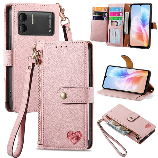 For DOOGEE X98 Pro / X98 Love Zipper Lanyard Leather Phone Case(Pink) - Doogee Cases by buy2fix | Online Shopping UK | buy2fix