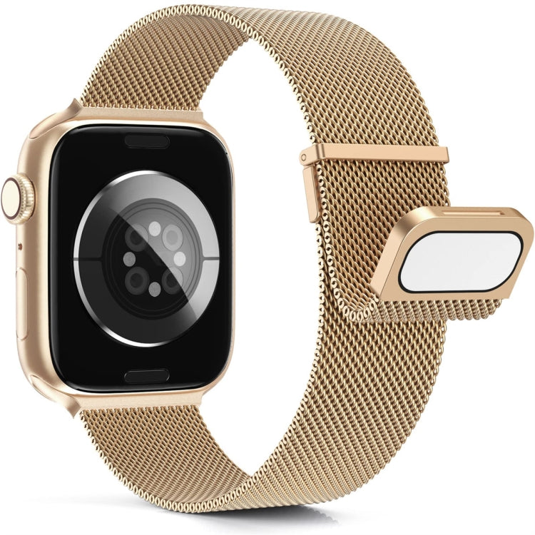 For Apple Watch 8 41mm Milan Double Magnetic Steel Mesh Watch Band(Rose Gold) - Watch Bands by buy2fix | Online Shopping UK | buy2fix