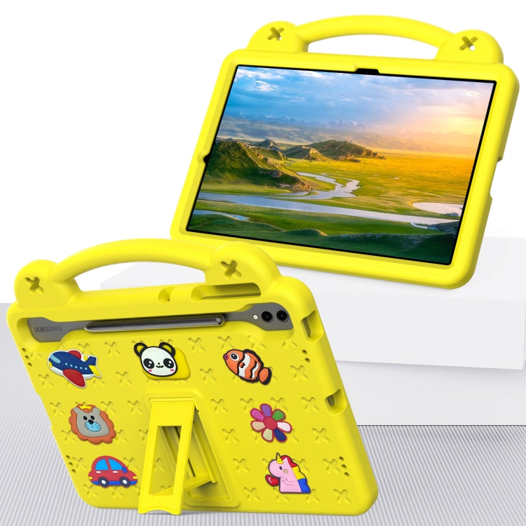 For Samsung Galaxy Tab S7+ / T970/T975/T976 Handle Kickstand Children EVA Shockproof Tablet Case(Yellow) - Tab S7+ T970 / T976B by buy2fix | Online Shopping UK | buy2fix