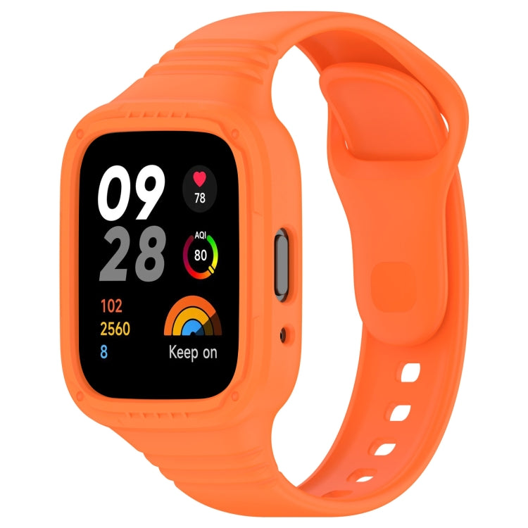 For Redmi Watch 3 Lite Integrated Fully Enclosed Silicone Watch Band(Orange) - Watch Bands by buy2fix | Online Shopping UK | buy2fix