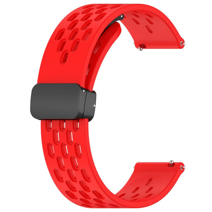 For Amazfit GTR 42mm 20mm Folding Magnetic Clasp Silicone Watch Band(Red) - Watch Bands by buy2fix | Online Shopping UK | buy2fix