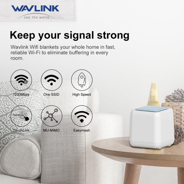 WAVLINK WN535M2 For Home Office 2pcs Mesh Wireless Router AC1200 Dual Band WiFi Signal Booster, Plug:UK Plug - Wireless Routers by WAVLINK | Online Shopping UK | buy2fix