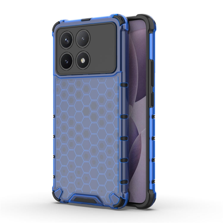 For Redmi K70 Shockproof Honeycomb Phone Case(Blue) - Xiaomi Cases by buy2fix | Online Shopping UK | buy2fix