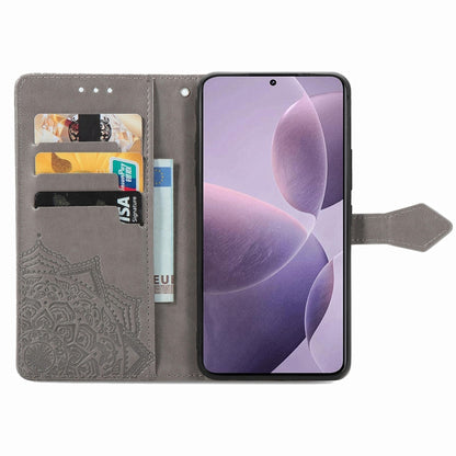 For Xiaomi Redmi K70 Mandala Flower Embossed Leather Phone Case(Grey) - K70 Cases by buy2fix | Online Shopping UK | buy2fix