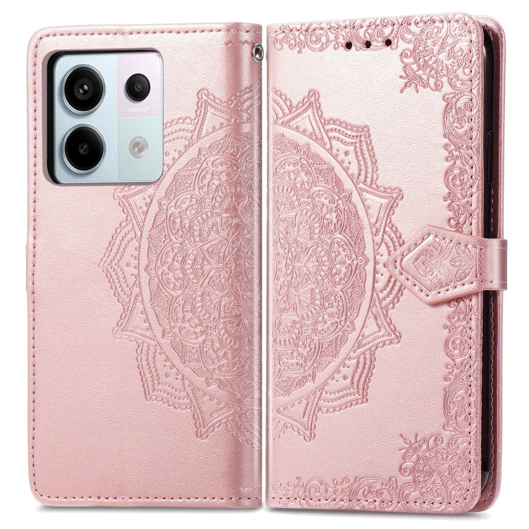 For Xiaomi Redmi Note 13 Pro Mandala Flower Embossed Leather Phone Case(Rose Gold) - Note 13 Pro Cases by buy2fix | Online Shopping UK | buy2fix