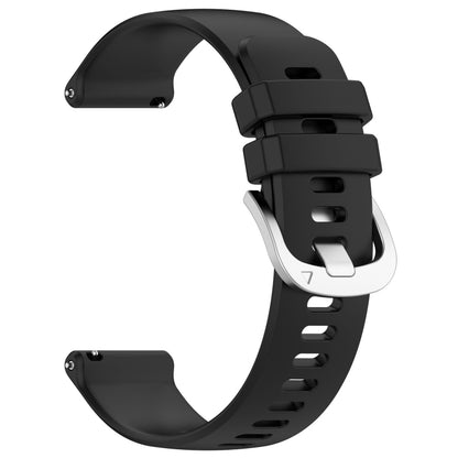 For Garmin Active5 Liquid Glossy Silver Buckle Silicone Watch Band(Black) - Watch Bands by buy2fix | Online Shopping UK | buy2fix