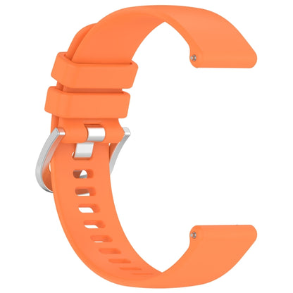 For Garmin Venu 2 Plus Liquid Glossy Silver Buckle Silicone Watch Band(Orange) - Watch Bands by buy2fix | Online Shopping UK | buy2fix