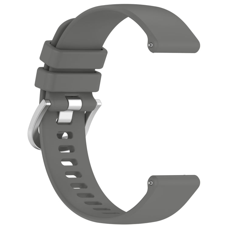 For Garmin Venu / Venu SQ Liquid Glossy Silver Buckle Silicone Watch Band(Gray) - Watch Bands by buy2fix | Online Shopping UK | buy2fix
