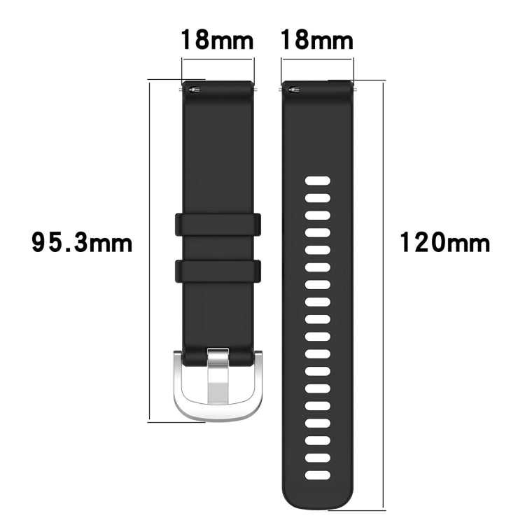 For Garmin Vivoactive 4S Liquid Glossy Silver Buckle Silicone Watch Band(Black) - Watch Bands by buy2fix | Online Shopping UK | buy2fix