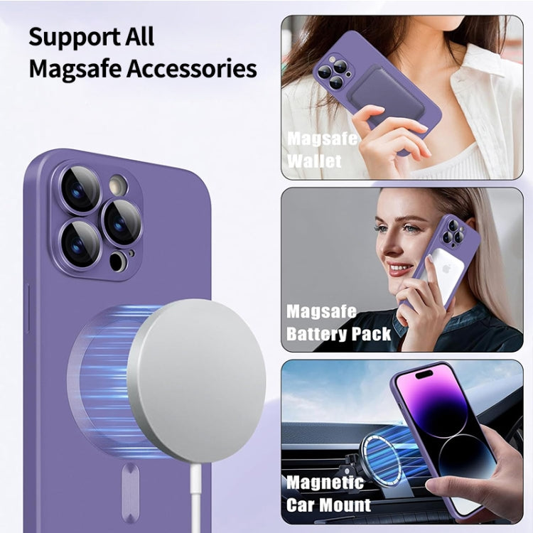 For iPhone 14 Plus ENKAY MagSafe Matte TPU Phone Case with Lens Film & Screen Glass Film(Purple) - iPhone 14 Plus Cases by ENKAY | Online Shopping UK | buy2fix