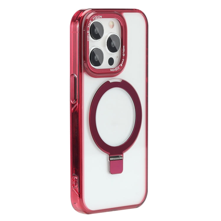 For iPhone 14 Pro Max Starlink Stand Clear Magsafe Phone Case(Red) - iPhone 14 Pro Max Cases by buy2fix | Online Shopping UK | buy2fix