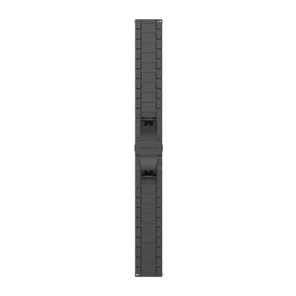 For Garmin Vivomove 3S One Bead Butterfly Buckle Stainless Steel Metal Watch Band(Black) - Watch Bands by buy2fix | Online Shopping UK | buy2fix