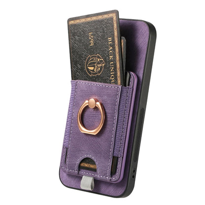 For Samsung Galaxy S25 Ultra 5G Retro Splitable Magnetic Card Bag Leather Phone Case(Purple) - Galaxy Phone Cases by buy2fix | Online Shopping UK | buy2fix