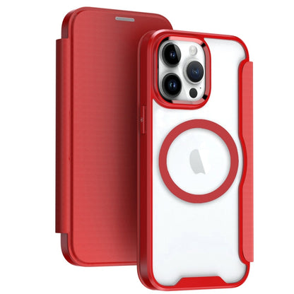 For iPhone 16 Pro RFID Blocking Adsorption Flip MagSafe Leather Phone Case(Red) - iPhone 16 Pro Cases by buy2fix | Online Shopping UK | buy2fix