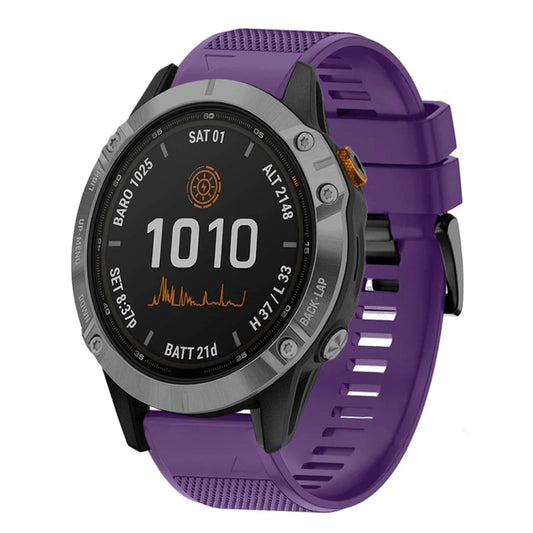 For Garmin Fenix 7 22mm Quick Release Silicone Watch Band(Purple) - Watch Bands by buy2fix | Online Shopping UK | buy2fix