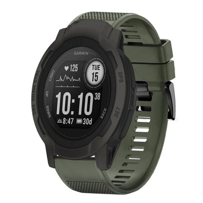 For Garmin Instinct 2 22mm Quick Release Silicone Watch Band(Army Green) - Watch Bands by buy2fix | Online Shopping UK | buy2fix