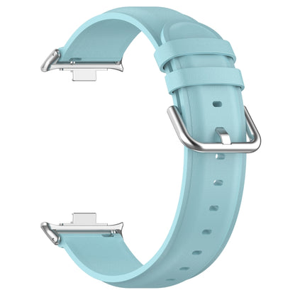 For Xiaomi Mi Band 8 Pro Round Tail Top Layer Leather Watch Band(Light Blue) - Watch Bands by buy2fix | Online Shopping UK | buy2fix
