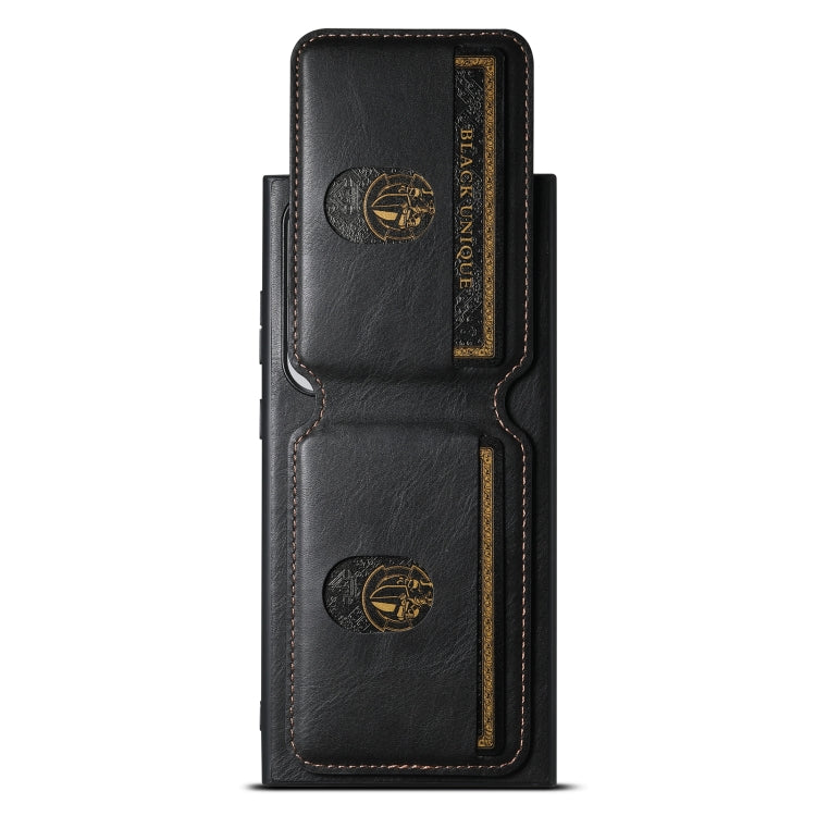 For Samsung Galaxy S24 Ultra Suteni H02 Leather Wallet Stand Back Phone Case(Black) - Galaxy S24 Ultra 5G Cases by Suteni | Online Shopping UK | buy2fix