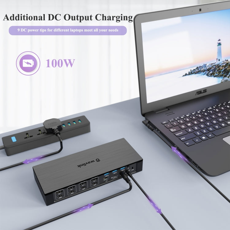 WAVLINK UG69PD10 1 to 4 Screens 4K/5K AV Transfer USB-C to HD Type-C Docking Station Hub, Plug:UK Plug - USB HUB by WAVLINK | Online Shopping UK | buy2fix