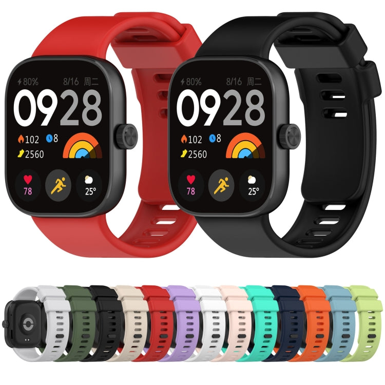 For Redmi Watch 4 Solid Color Silicone Sports Watch Band(Purple) - Watch Bands by buy2fix | Online Shopping UK | buy2fix