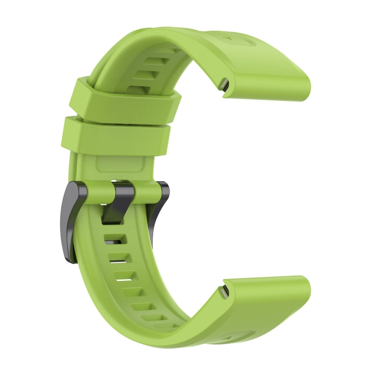 For Garmin Quatix 7 Pro Solid Color Black Buckle Silicone Quick Release Watch Band(Lime green) - Watch Bands by buy2fix | Online Shopping UK | buy2fix