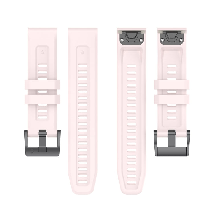 For Garmin Fenix 7 Pro Solid Color Black Buckle Silicone Quick Release Watch Band(Pink) - Watch Bands by buy2fix | Online Shopping UK | buy2fix