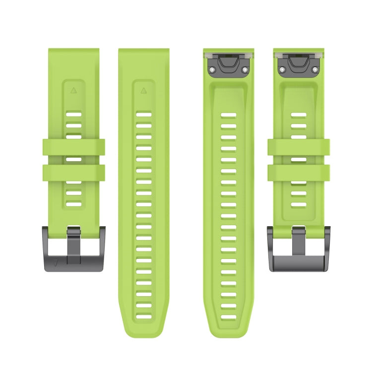 For Garmin Epix Gen2 / Epix Pro Gen2 47mm Solid Color Black Buckle Silicone Quick Release Watch Band(Lime green) - Watch Bands by buy2fix | Online Shopping UK | buy2fix