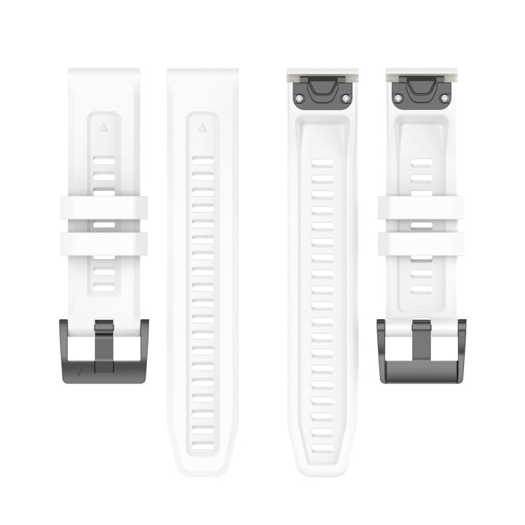 For Garmin Forerunner 965 / 955 / 945 / 935 Solid Color Black Buckle Silicone Quick Release Watch Band(White) - Watch Bands by buy2fix | Online Shopping UK | buy2fix