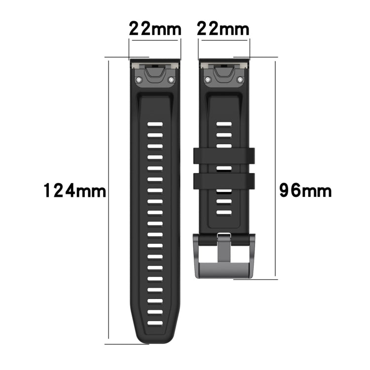 For Garmin Epix Gen2 / Epix Pro Gen2 47mm Solid Color Black Buckle Silicone Quick Release Watch Band(Sky Blue) - Watch Bands by buy2fix | Online Shopping UK | buy2fix