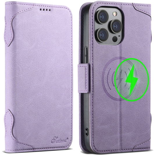 For iPhone 15 Pro Max SUTENI J07 Multifunctional Horizontal Flip Magsafe Leather Phone Case(Purple) - iPhone 15 Pro Max Cases by Suteni | Online Shopping UK | buy2fix