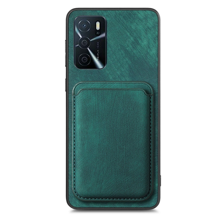 For OPPO F19 Retro Leather Card Bag Magnetic Phone Case(Green) - OPPO Cases by buy2fix | Online Shopping UK | buy2fix