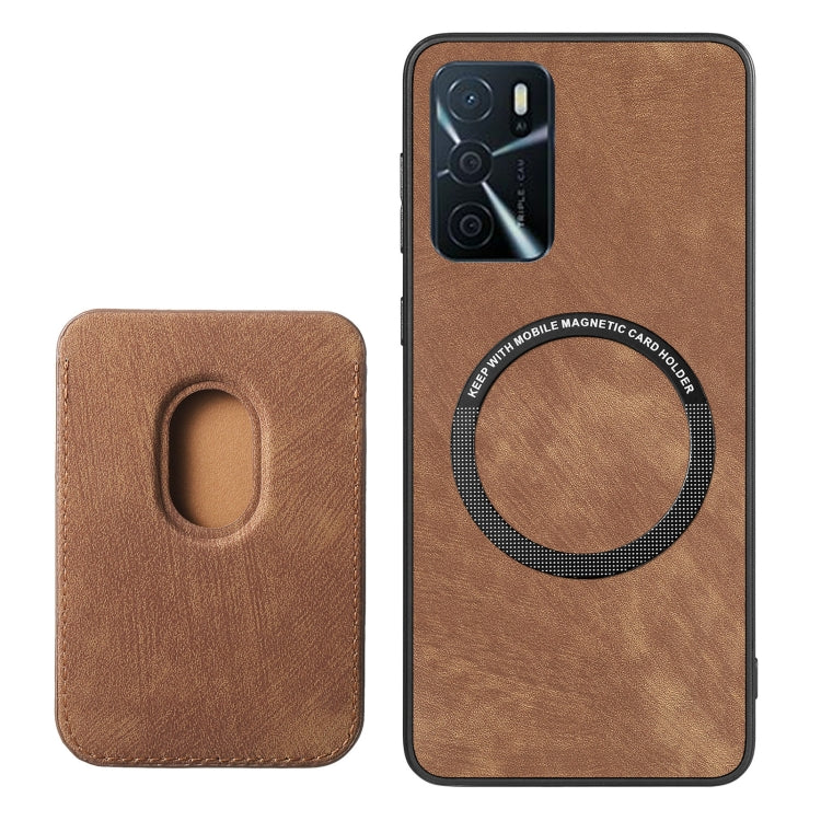 For OPPO A72 5G Retro Leather Card Bag Magnetic Phone Case(Brown) - OPPO Cases by buy2fix | Online Shopping UK | buy2fix