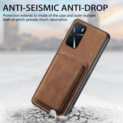 For OPPO A7/A12 Retro Leather Card Bag Magnetic Phone Case(Brown) - OPPO Cases by buy2fix | Online Shopping UK | buy2fix