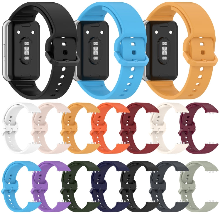 For Samsung Galaxy Fit 3 SM-R390 Solid Color Buckle Silicone Watch Band(Black) - Watch Bands by buy2fix | Online Shopping UK | buy2fix