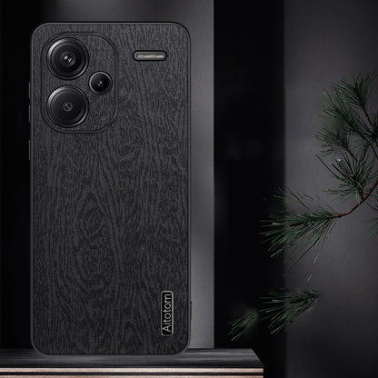 For Xiaomi Redmi Note 13 Pro+ Tree Bark Leather Shockproof Phone Case(Black) - Note 13 Pro+ Cases by buy2fix | Online Shopping UK | buy2fix