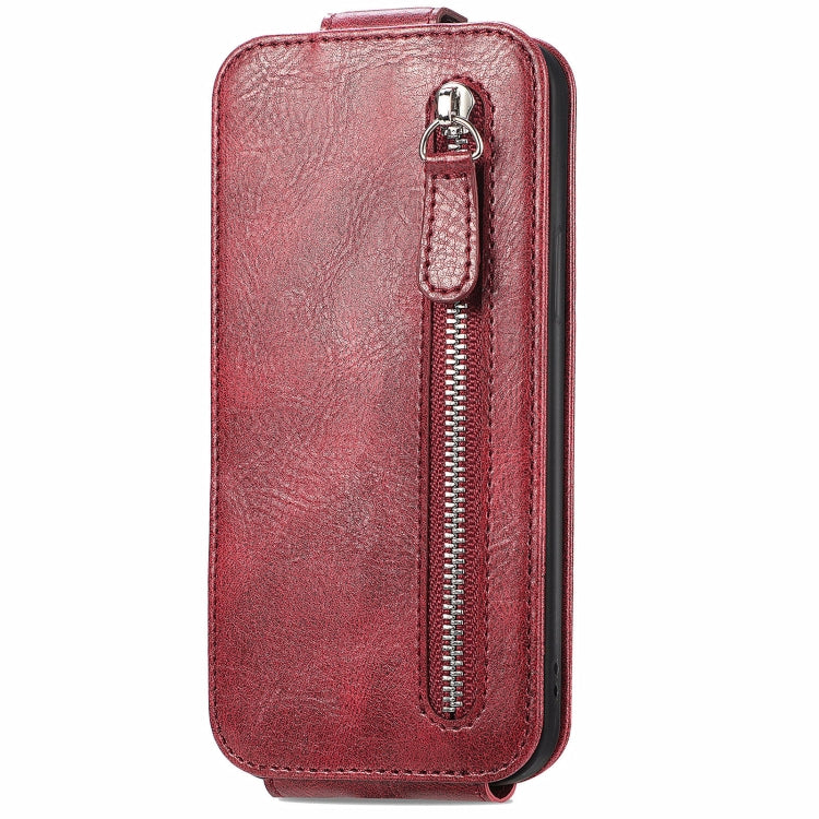 For OnePlus 12 Zipper Wallet Vertical Flip Leather Phone Case(Red) - OnePlus Cases by buy2fix | Online Shopping UK | buy2fix