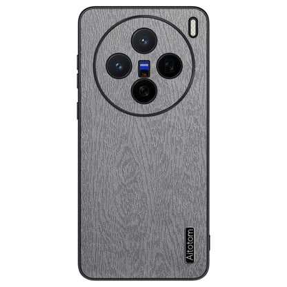 For vivo X200 Tree Bark Leather Shockproof Phone Case(Grey) - X200 Cases by buy2fix | Online Shopping UK | buy2fix