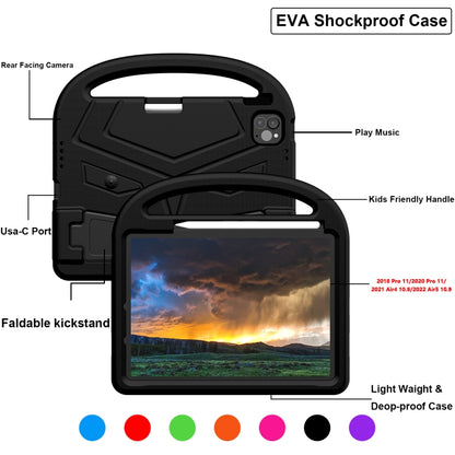 For iPad Air 11 2024 Sparrow Style Shockproof Kickstand EVA Tablet Case(Black) - iPad Air 11 2024 Cases by buy2fix | Online Shopping UK | buy2fix