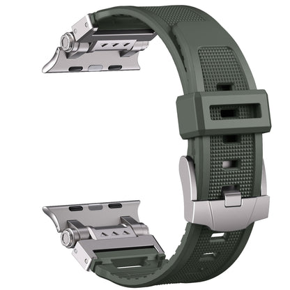 For Apple Watch Ultra 49mm Silicone Armor Mecha Head Watch Band(Green) - Watch Bands by buy2fix | Online Shopping UK | buy2fix