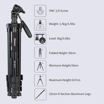 JMARY KP-2274 5-section Adjustable Monopod Multi-function Outdoor Photography Tripod - Tripods by Jmary | Online Shopping UK | buy2fix