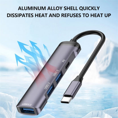 T506 Aluminum Alloy Multi-Port Converter USB-C 3.0 to PD + USB 3.0 + 2 x USB 2.0 Adapter HUB - USB 3.0 HUB by buy2fix | Online Shopping UK | buy2fix
