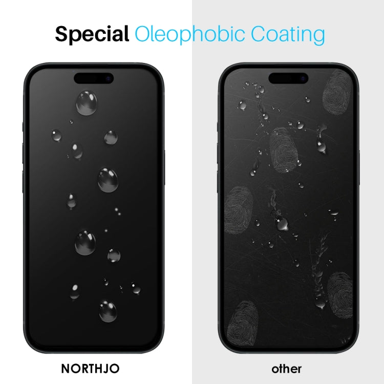 For iPhone 16 NORTHJO 2pcs A++ Screen Protector Tempered Glass Film with Installation Frame - iPhone 16 Tempered Glass by NORTHJO | Online Shopping UK | buy2fix