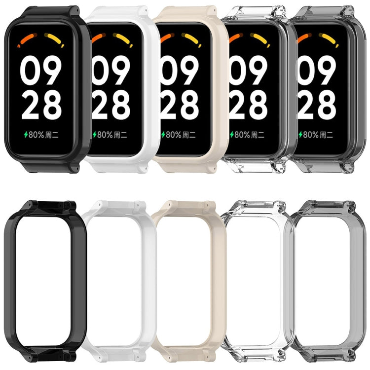 For Xiaomi Smart Band 8 Active Half Pack PC Watch Protective Case(Transparent White) - Watch Cases by buy2fix | Online Shopping UK | buy2fix