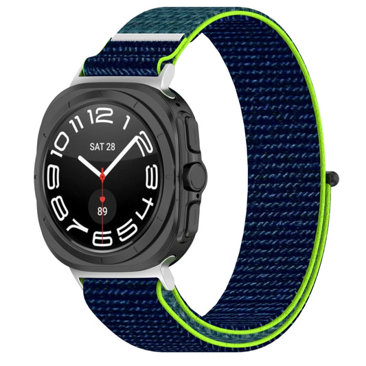 For Samsung Galaxy Watch Ultra 47mm Loop Nylon Hook and Loop Fastener Watch Band(Lime) - Watch Bands by buy2fix | Online Shopping UK | buy2fix