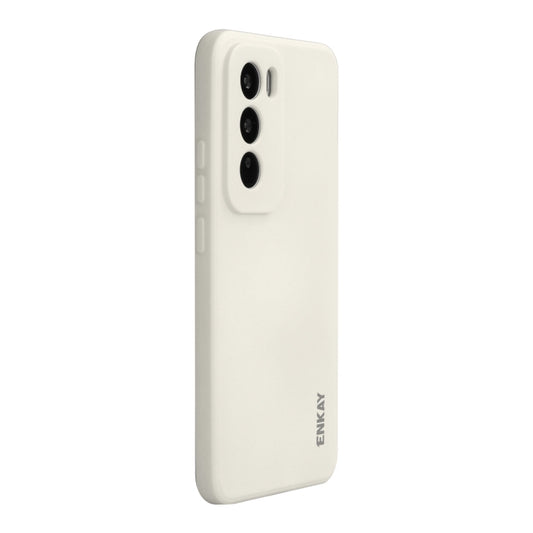 For OPPO Reno12 ENKAY Liquid Silicone Soft Shockproof Phone Case(Beige) - Reno12 Cases by ENKAY | Online Shopping UK | buy2fix